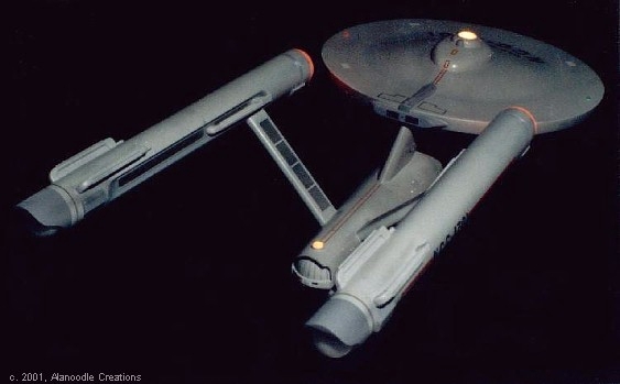 Enterprise, top, behind