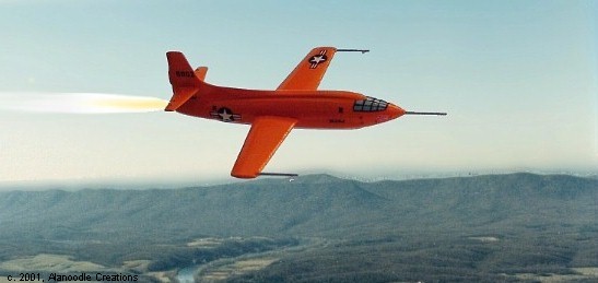 X-1 in flight over Rileyville, Virginia.